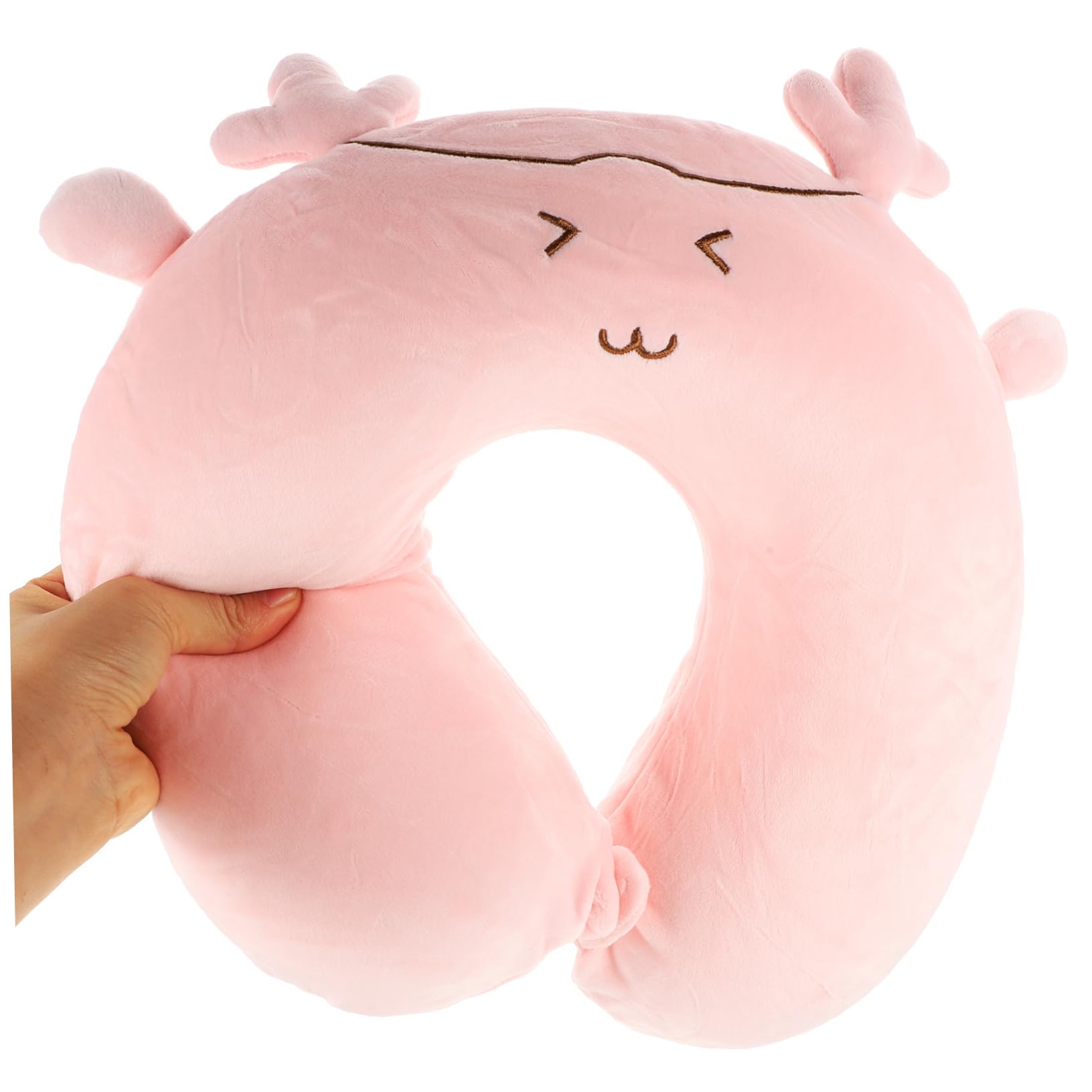 TOPBATHY 2juegos Cojín De Viaje para Niña u Cervical Portátil con Diseño De Caricatura para Siestas y Viajes Soporte para Cuello Pastel