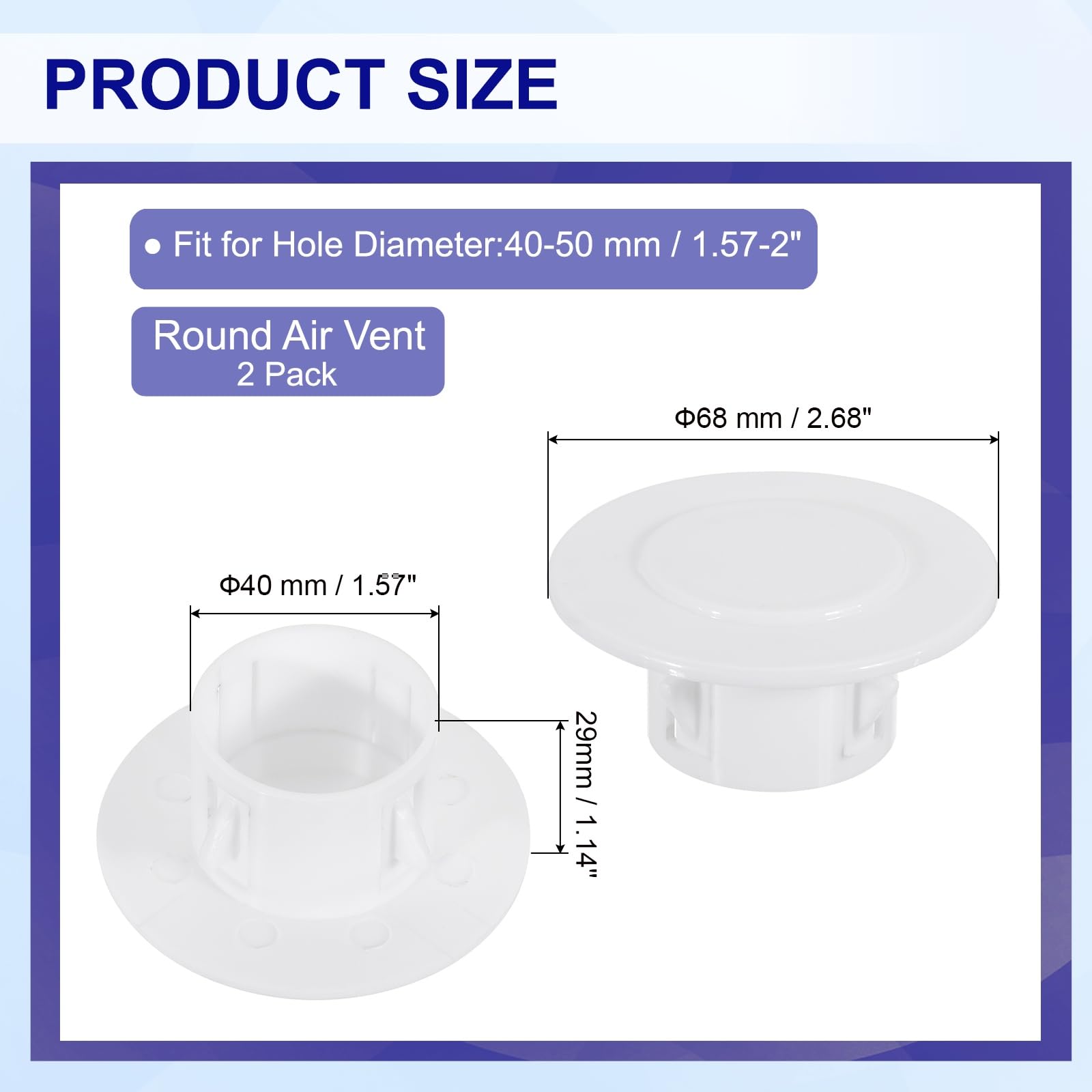 PATIKIL Air Conditioning Wall Hole Cover 1.5" (40mm) - Image 2