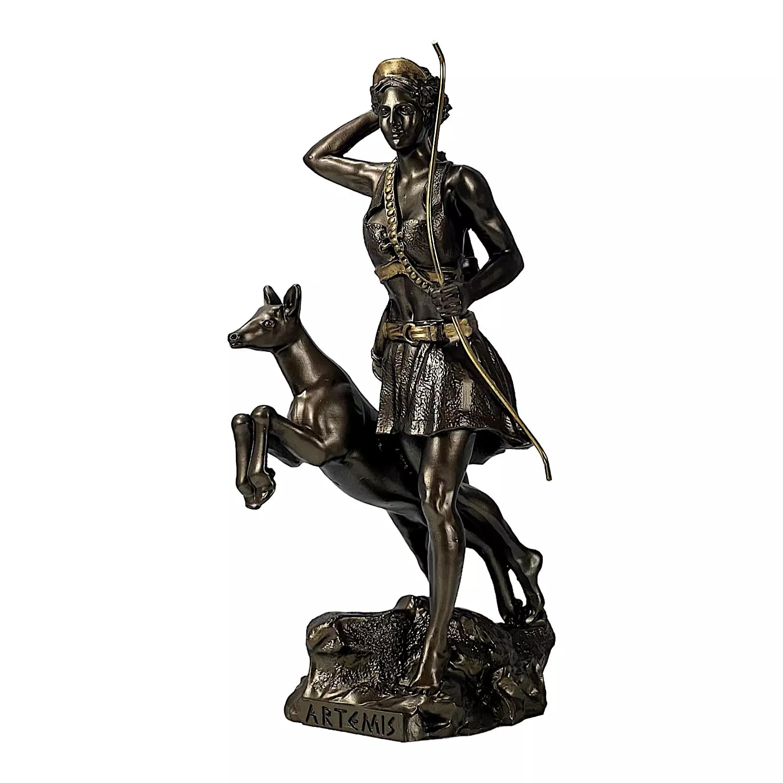 Artemis Diana - Figura de diosa griega romana, efecto bronce, 17 cm