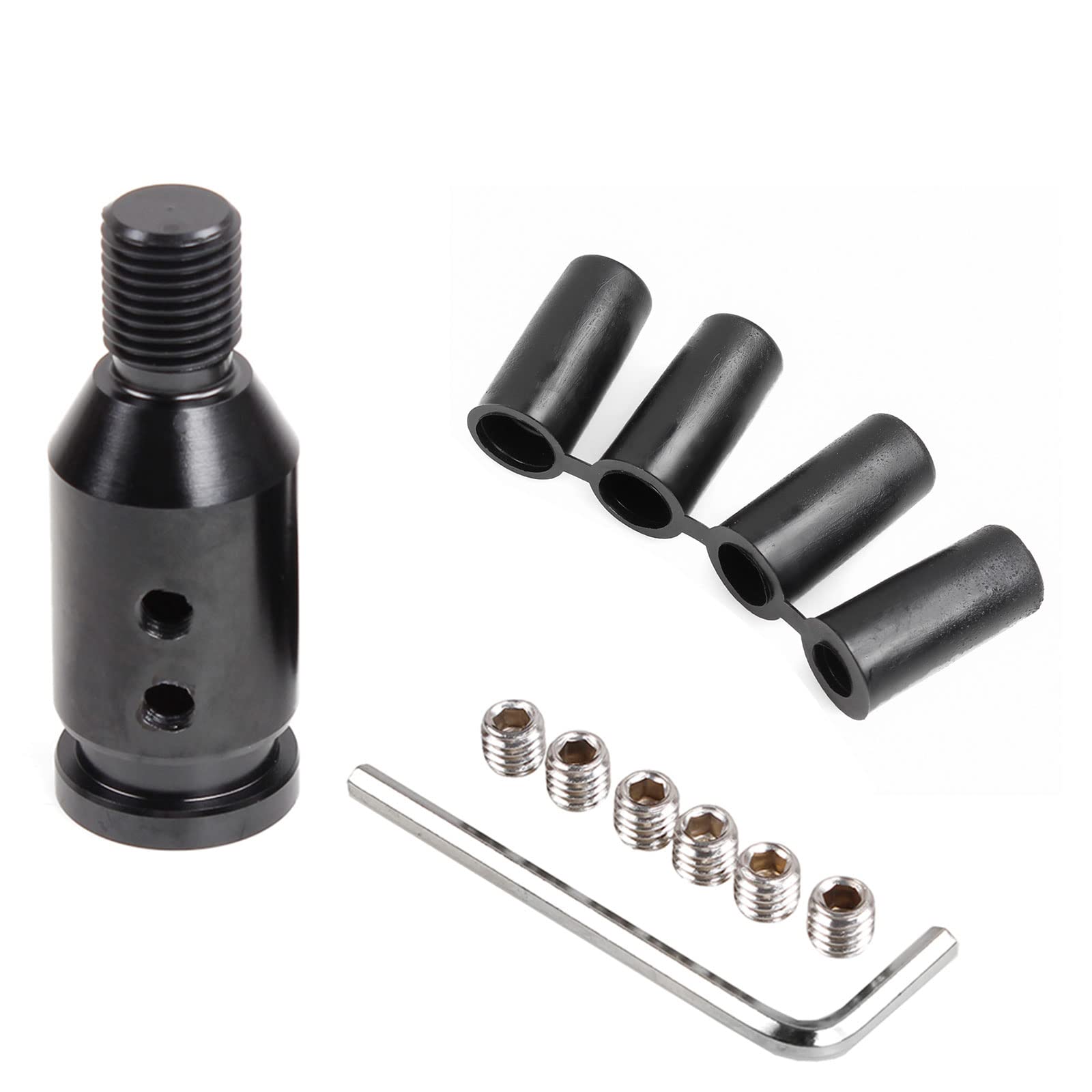 muge racing Universal Gear Shift Knob Adapter,Aluminum Alloy M12x1.25Shift Knob Adapter for Non Threaded Shifter