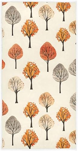 フェイスタオル 薄手 タオル 人気 おしゃれ 抗菌防臭 秋の木 速乾 子供 こども ふわふわ 耐久性 装飾