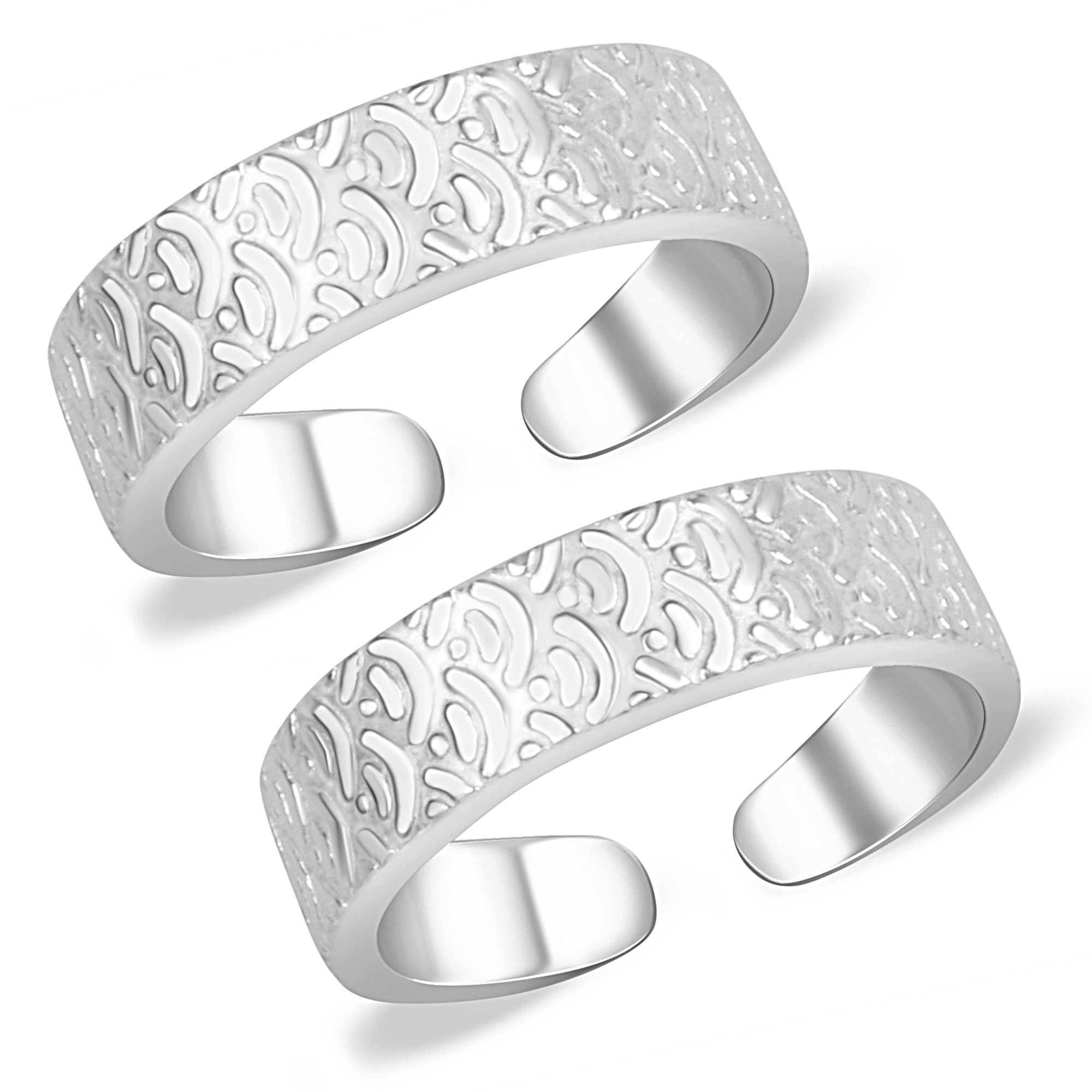 Silver Chest Silver Toe Rings for Women Pure Silver 925 - Elegant and Comfortable 3D Self Design Simple Toe Ring Silver Bands for Girls