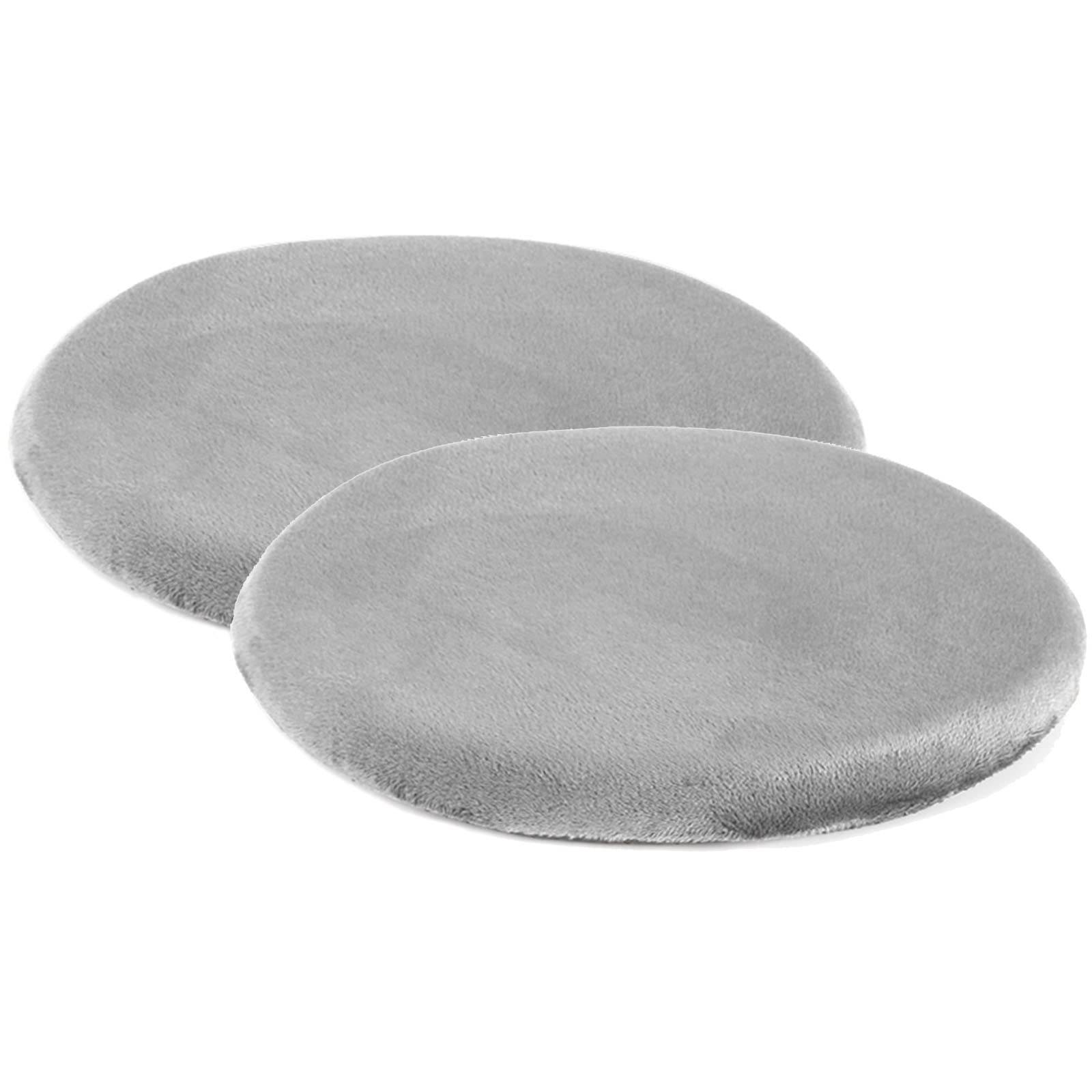 Cojines sillas comedor redondos TOULIVER gris de felpa lavables en pack de 2 unidades de 28cm