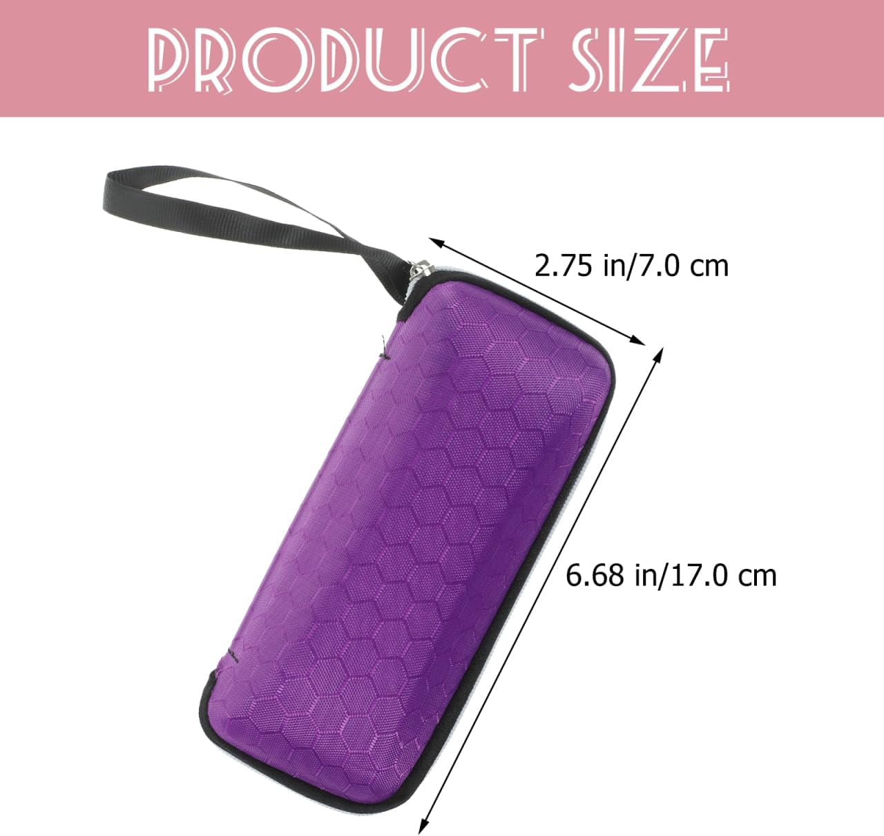 ARTIBETTER Zipper Eyeglass Case Honeycomb Pattern Hard Shell Glasses Protector for Adults and Kids 6.7 X 2.8 X 2.4 Inch Durable Lightweight Purple