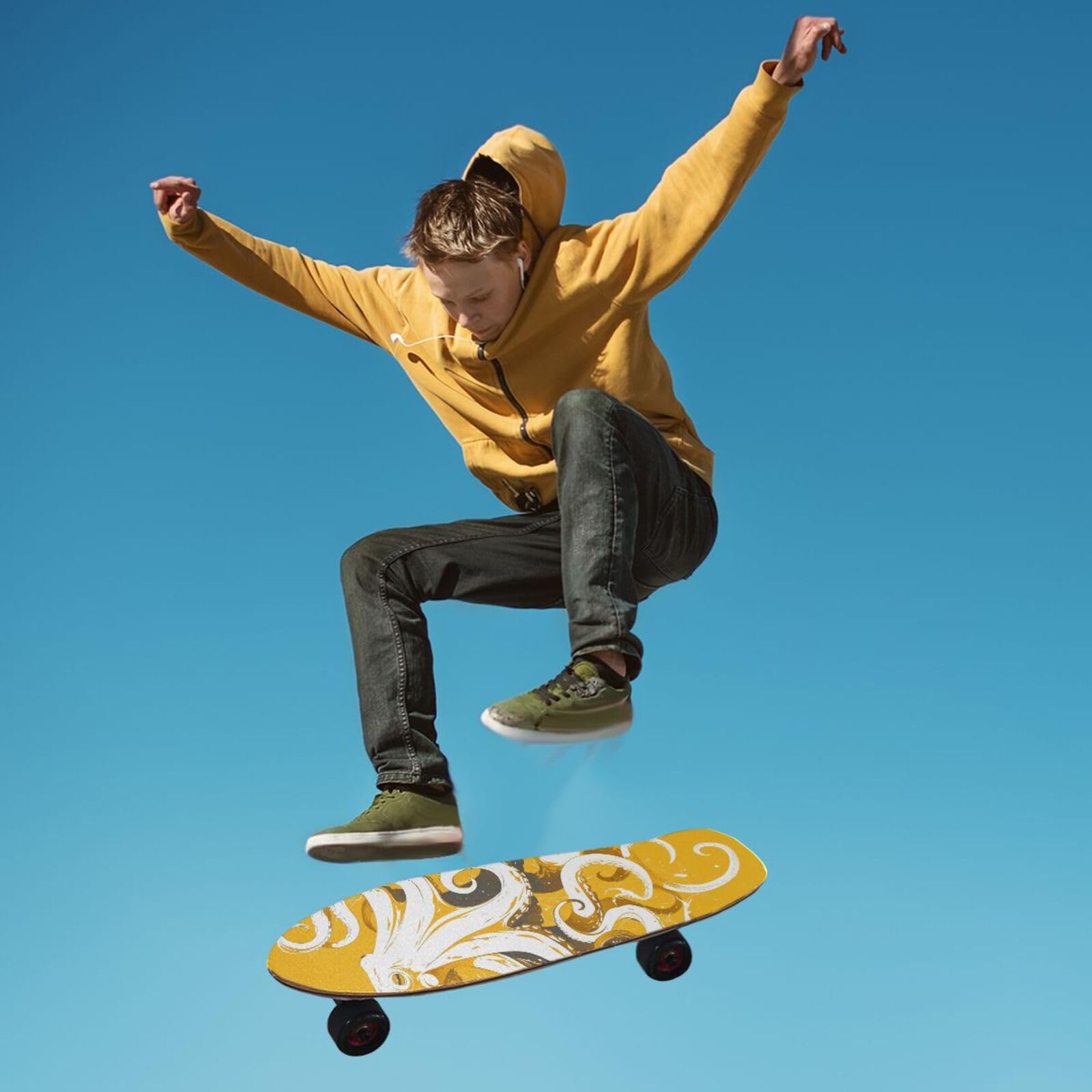 Zwierzę morze żółty Griptape deskorolka bez pęcherzyków Longboard Griptape, 101 x 25 cm