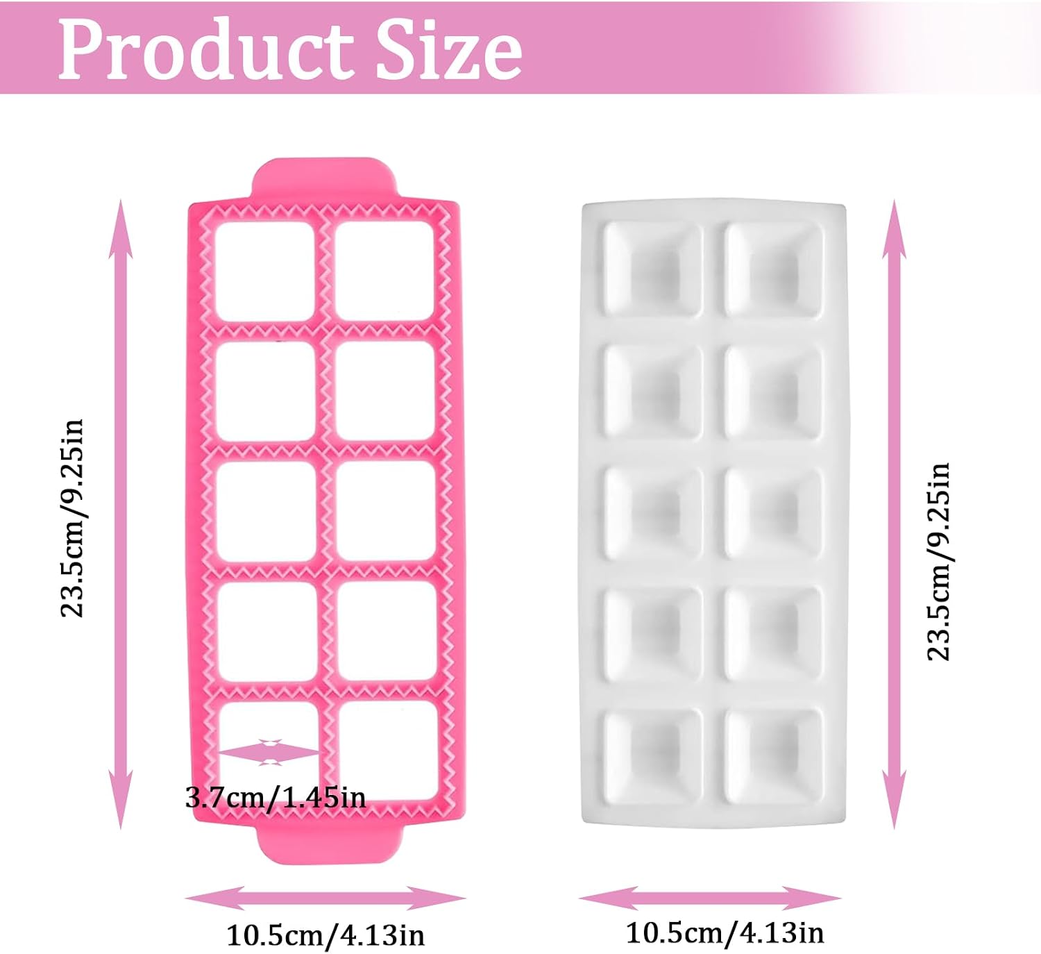 Italian Pasta Making Mold Ravioli Tray Ravioli Mold and Cutter Square Pink