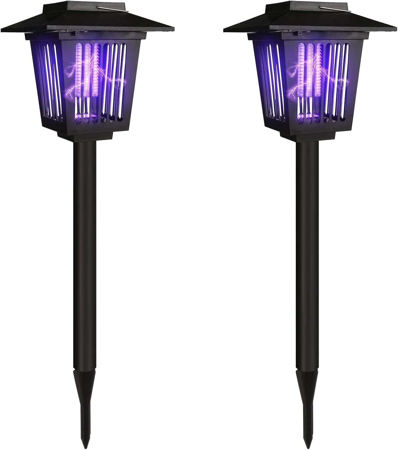 Solar Bug Zapper Outdoor, Solar Mosquito Zapper Led Mosquito Killer Light for Indoor Outdoor, 2 Pack
