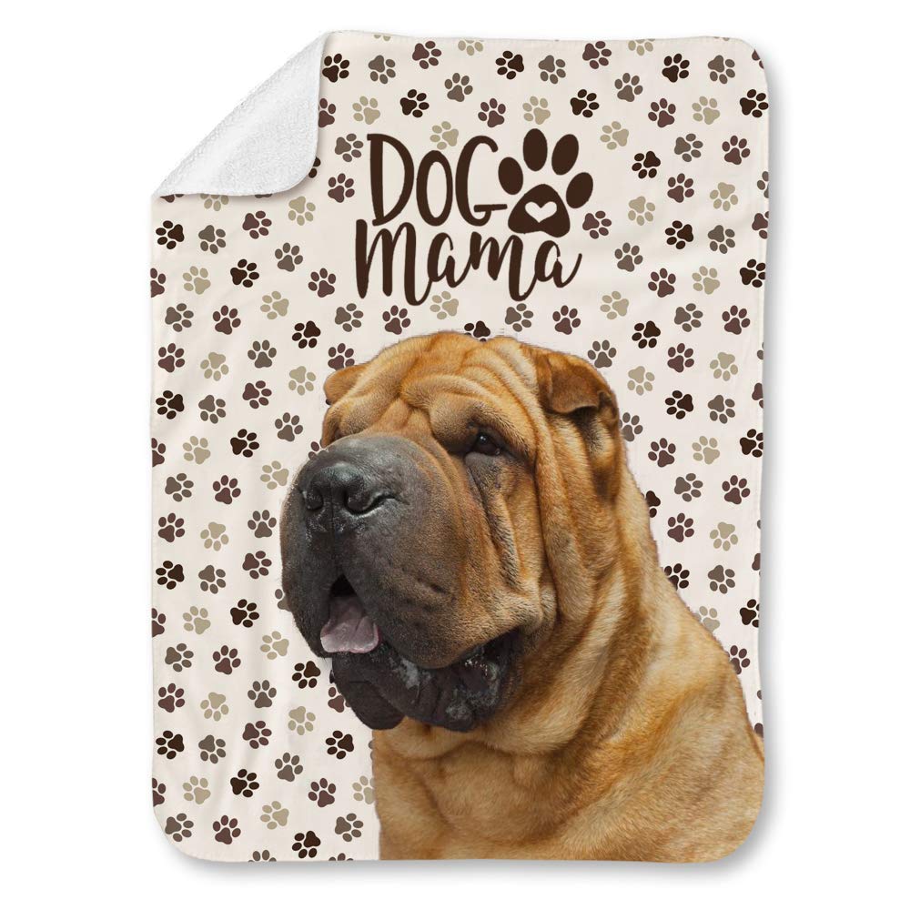 Amazon.com: Chinese Shar-Pei Dog and Paws Themed Printed Super Soft Sherpa  Blanket - Double-Deck Thickening Lambs Wool, Dog MOM Gift (31
