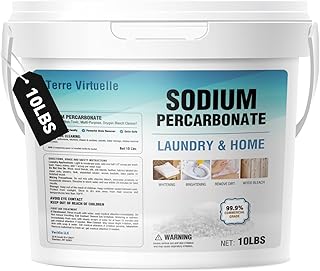 Sodium Percarbonate – Oxygen Bleach Powder & Laundry Booster – Multi-Purpose Cleaner for Stain Removal, Whitening, Deodorizing – Chlorine-Free (10lbs)