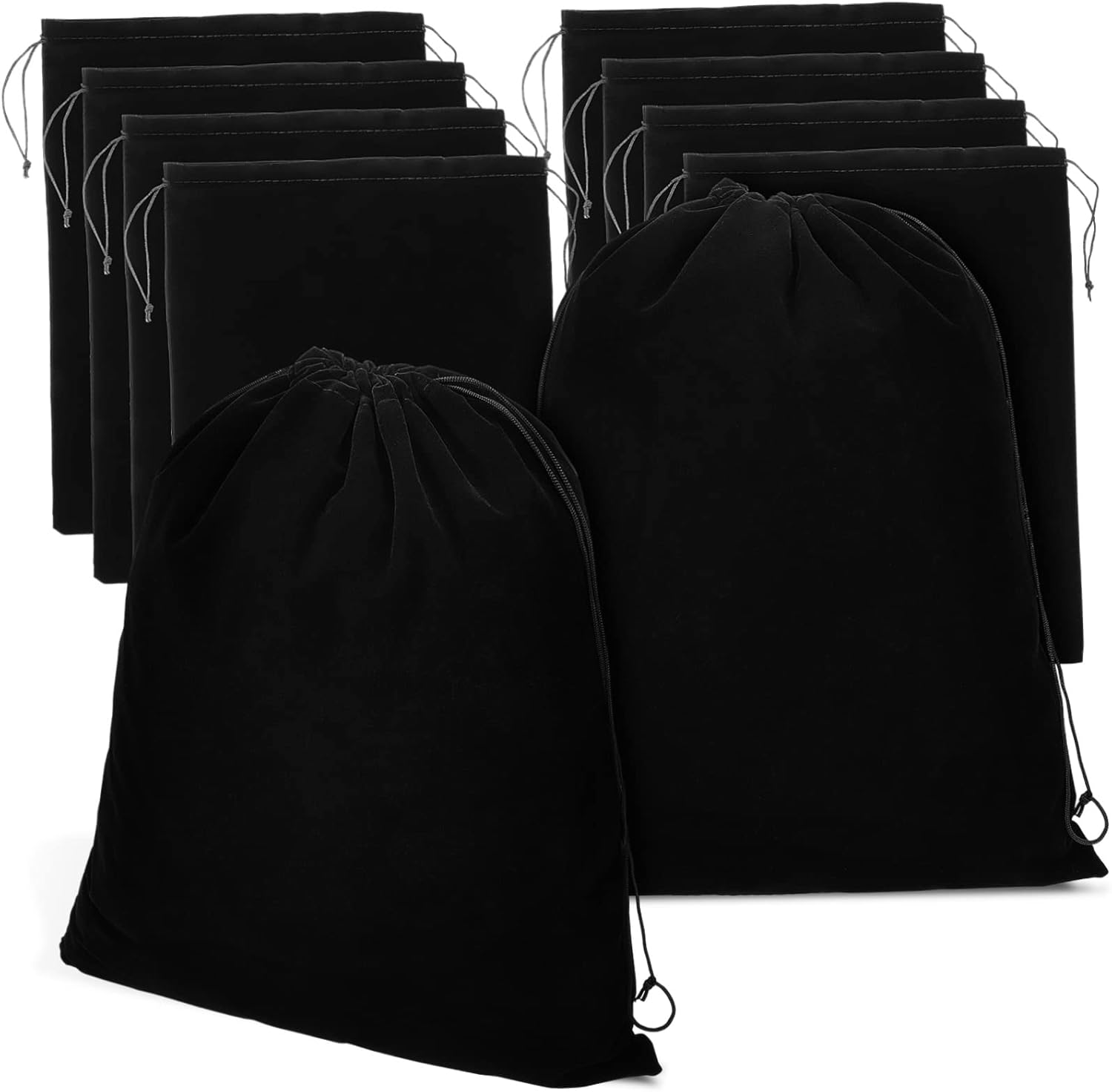 10Pcs Flannelette Drawstring Pouches Large Capacity Storage Bags for Weddings Parties and Special Occasions Multi Purpose Holders