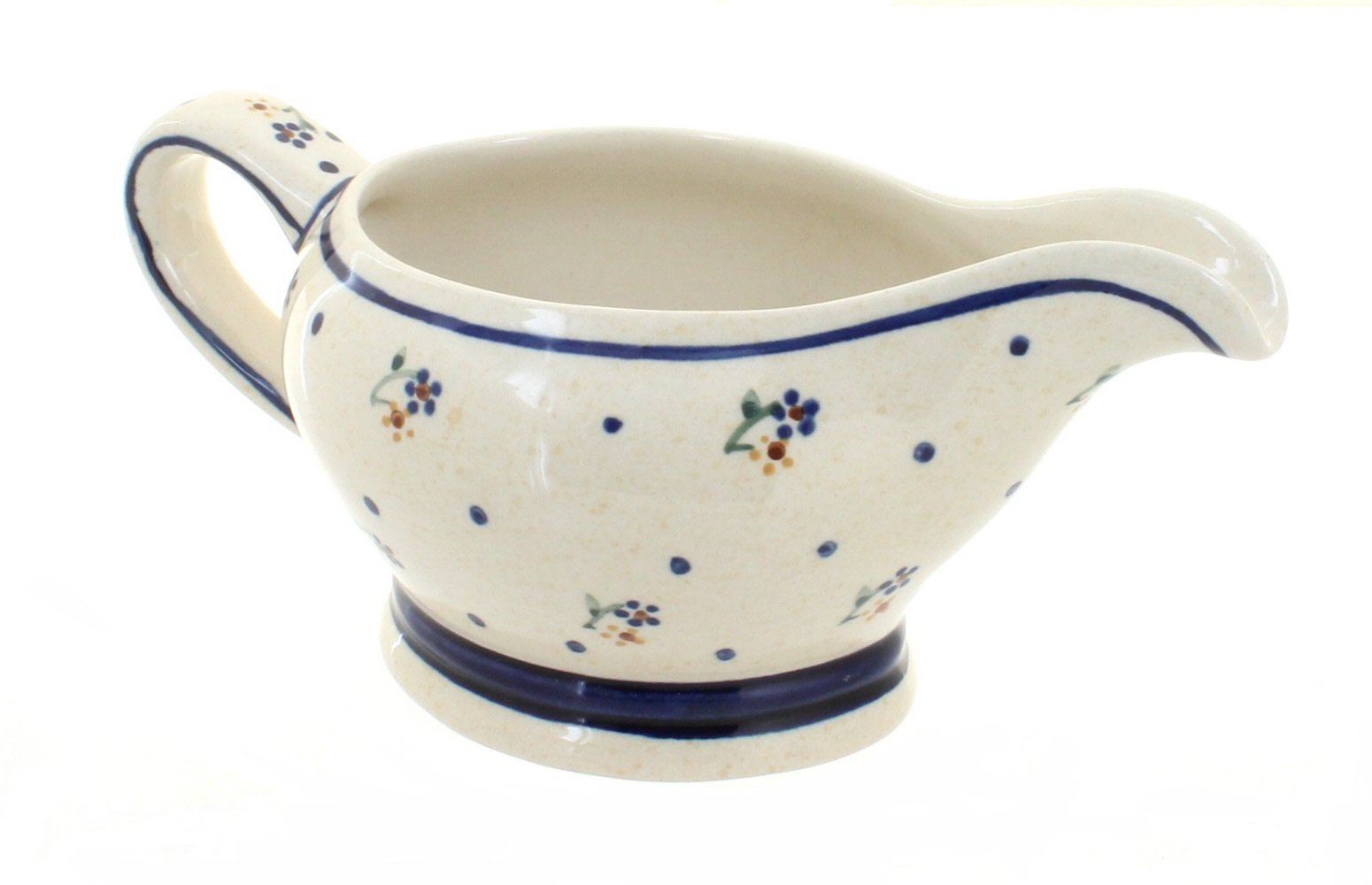 Blue Rose Polish Pottery Country Meadow Gravy Boat