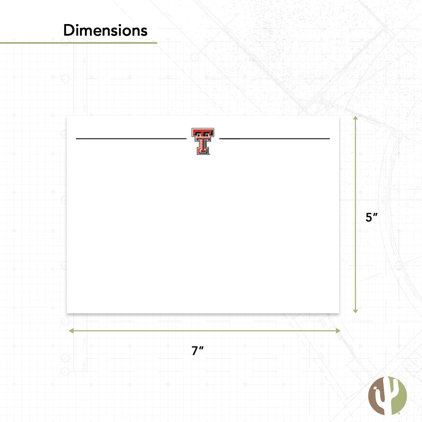 Desert Cactus Notizkarten Texas Tech University – 10 Karten Mit Umschlägen, TTU Red Raiders Design