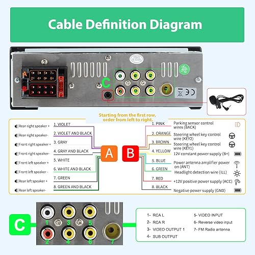Miniatura 8 de Estéreo de coche de un solo DIN, CarPlay de 6.36 pulgadas y radio con pantalla táctil IPS Android Auto con Bluetooth con cámara de respaldo,