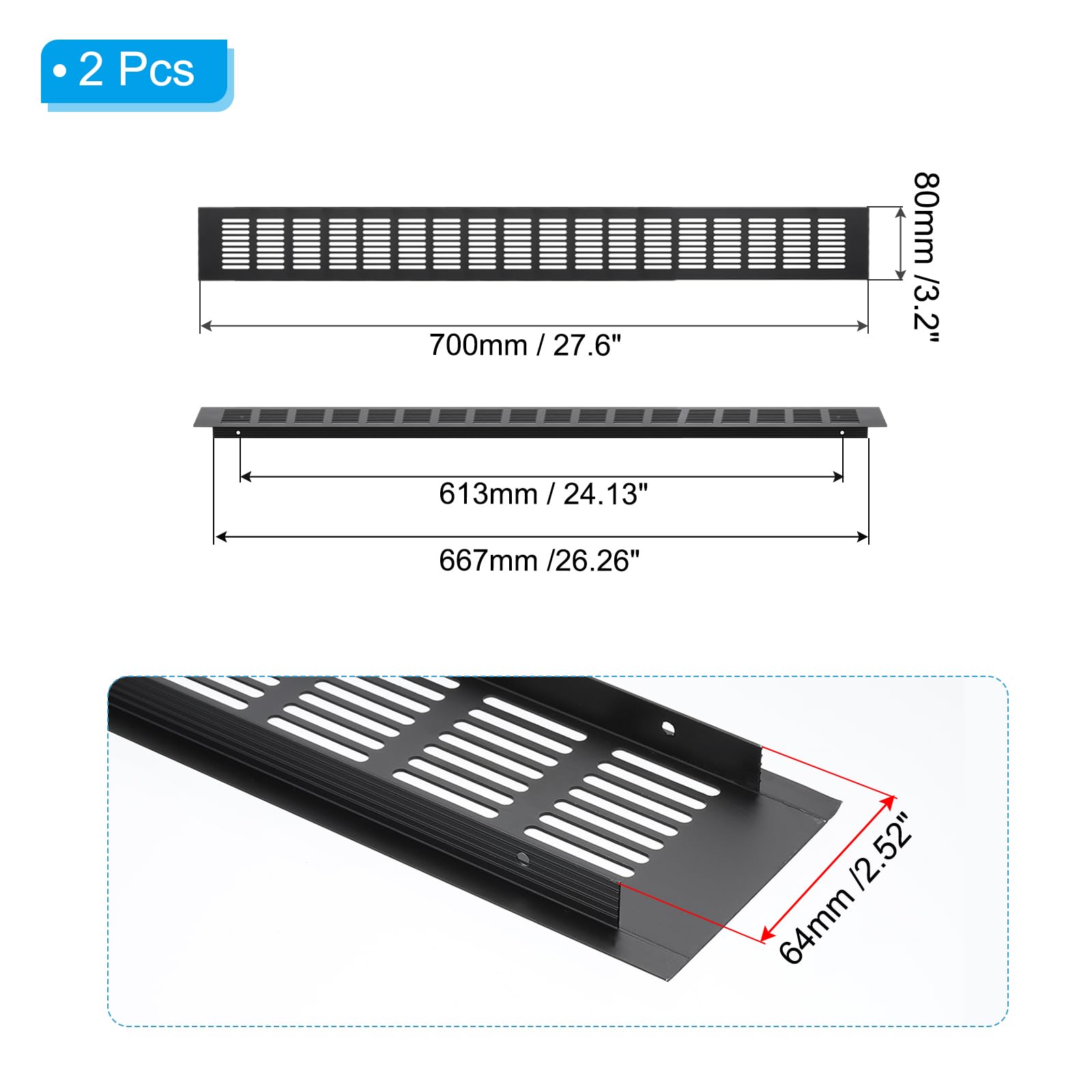 PATIKIL 27.6 x 3.2 Inch Door Air Vent Cover - Image 2