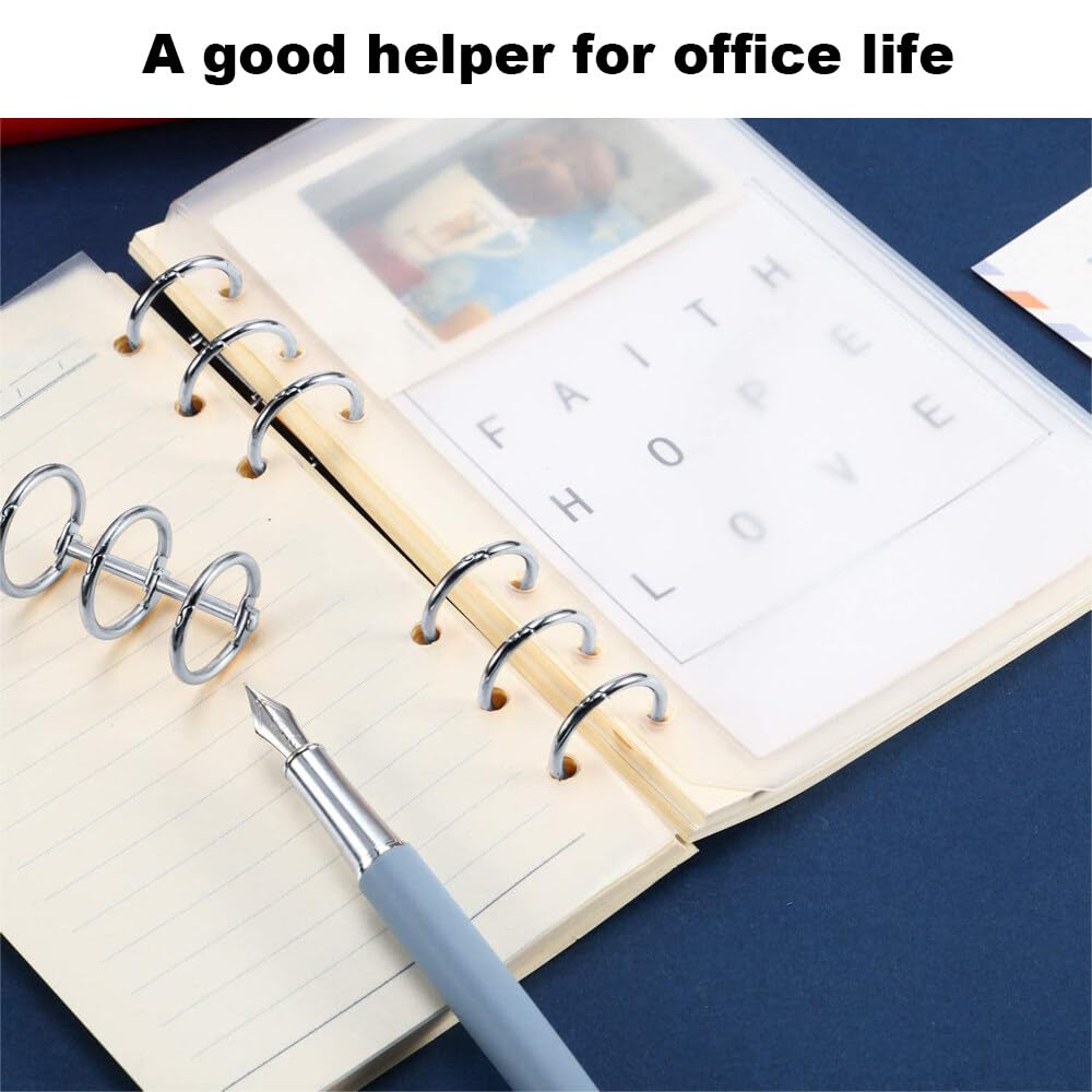 Set Anelli Rilegatura Dzmuero - 16 Pezzi Con Foratrice, Argento, Per Fogli E DIY | Facile Da Usare E Durevole - Foto 4