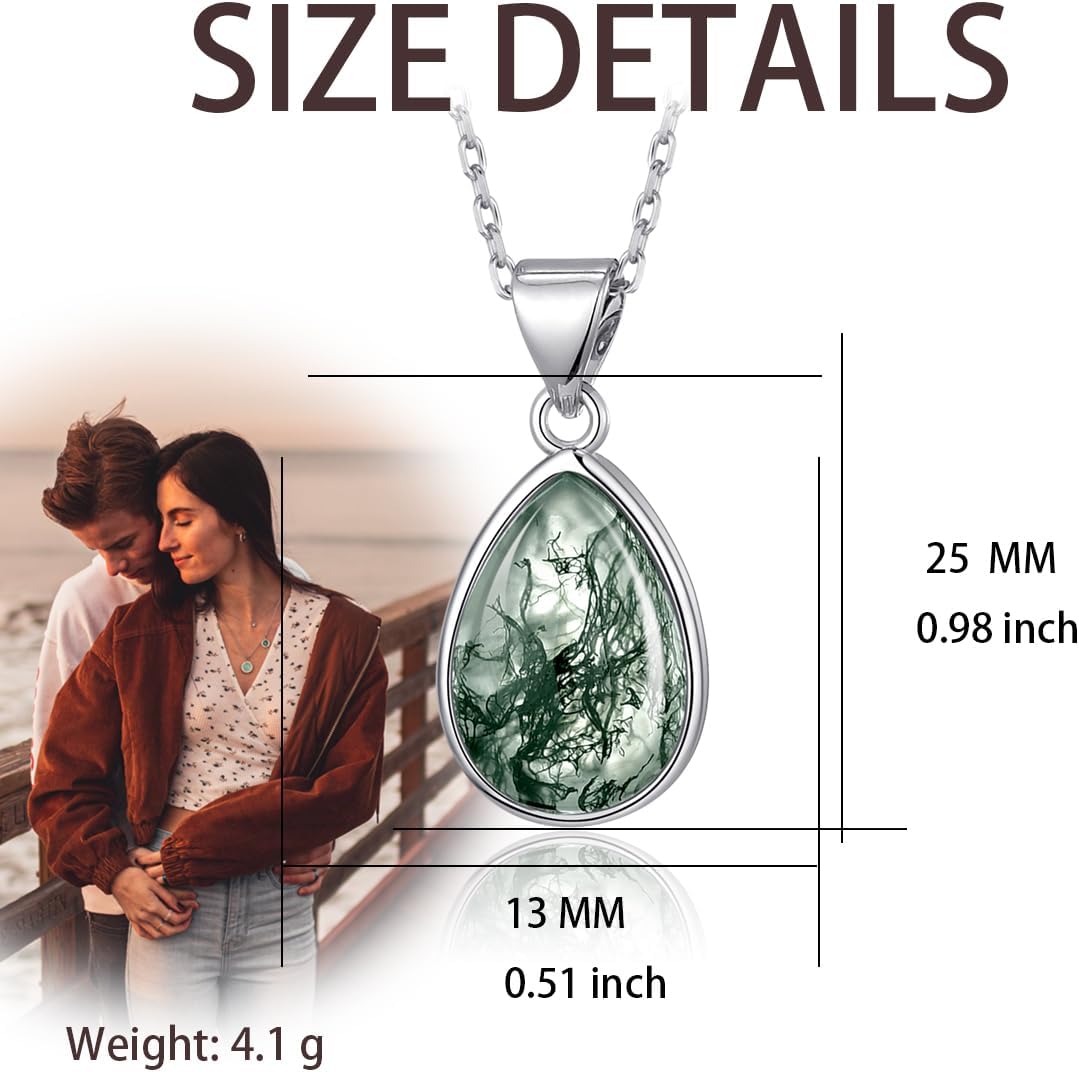 Larimar/Moonstone/Black Onyx/Moss Agate Necklace Jewelry Gifs for Women - Image 3