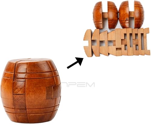 Miniatura 6 de 6 rompecabezas de madera para el cerebro 3D, bloques entrelazados para niños y adolescentes, juegos casurales de entrenamiento de lógica cerebral (E)