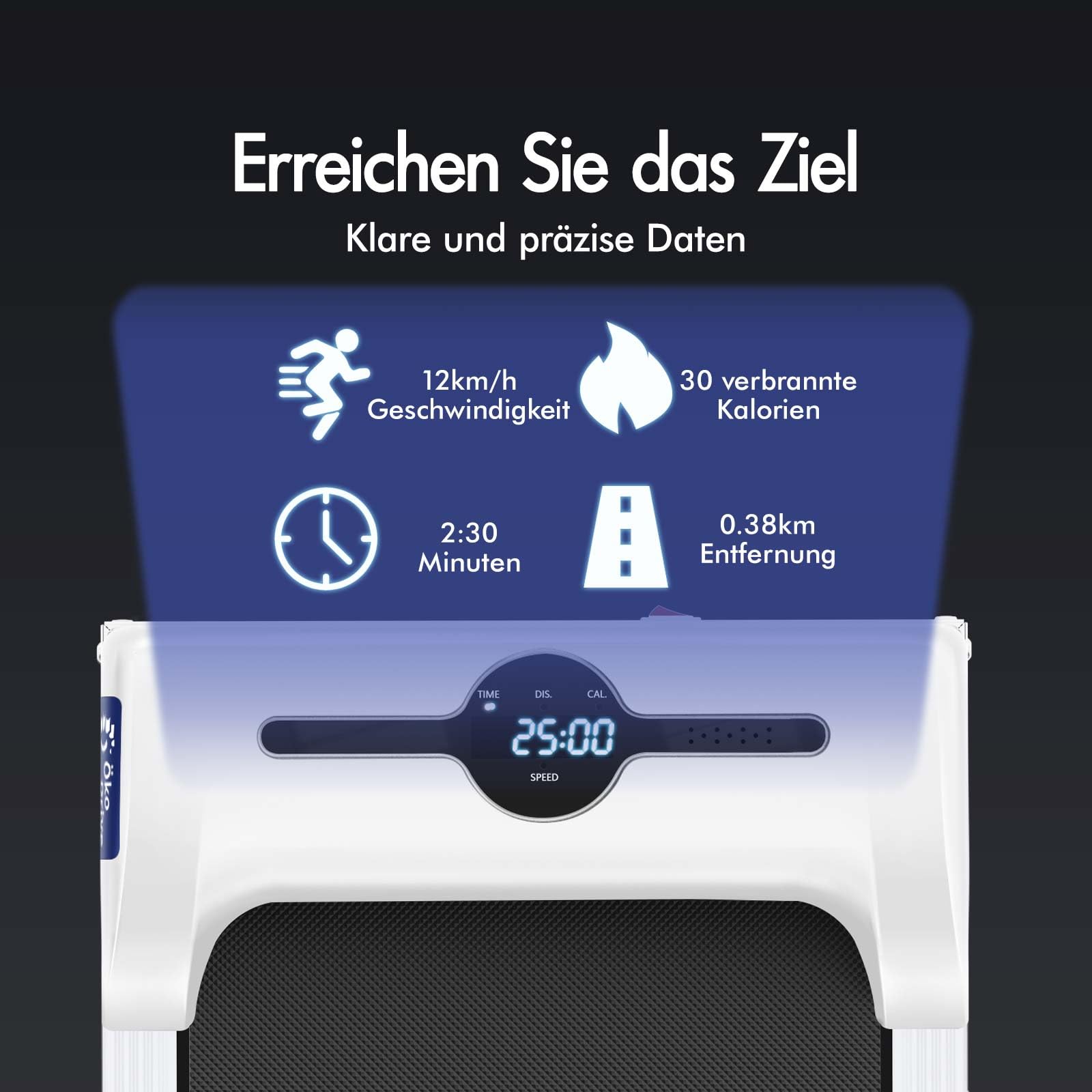 BLACK LORD Laufband, Walking pad 9/12/16 km/h, Laufmattemit/ohne 9% Steigung, unter dem Schreibtisch,tragbar, leise, LED-Display, App, 120/130/140 kg Belastbarkeit, Zuhause und Büro, 2,2/3,0/3,2 PS