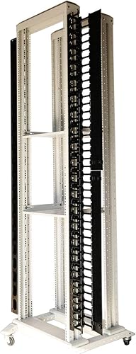 RAISING ELECTRONICS Manager plástico vertical del cable de una pieza 42 U para los gabinetes de los estantes de los servidores