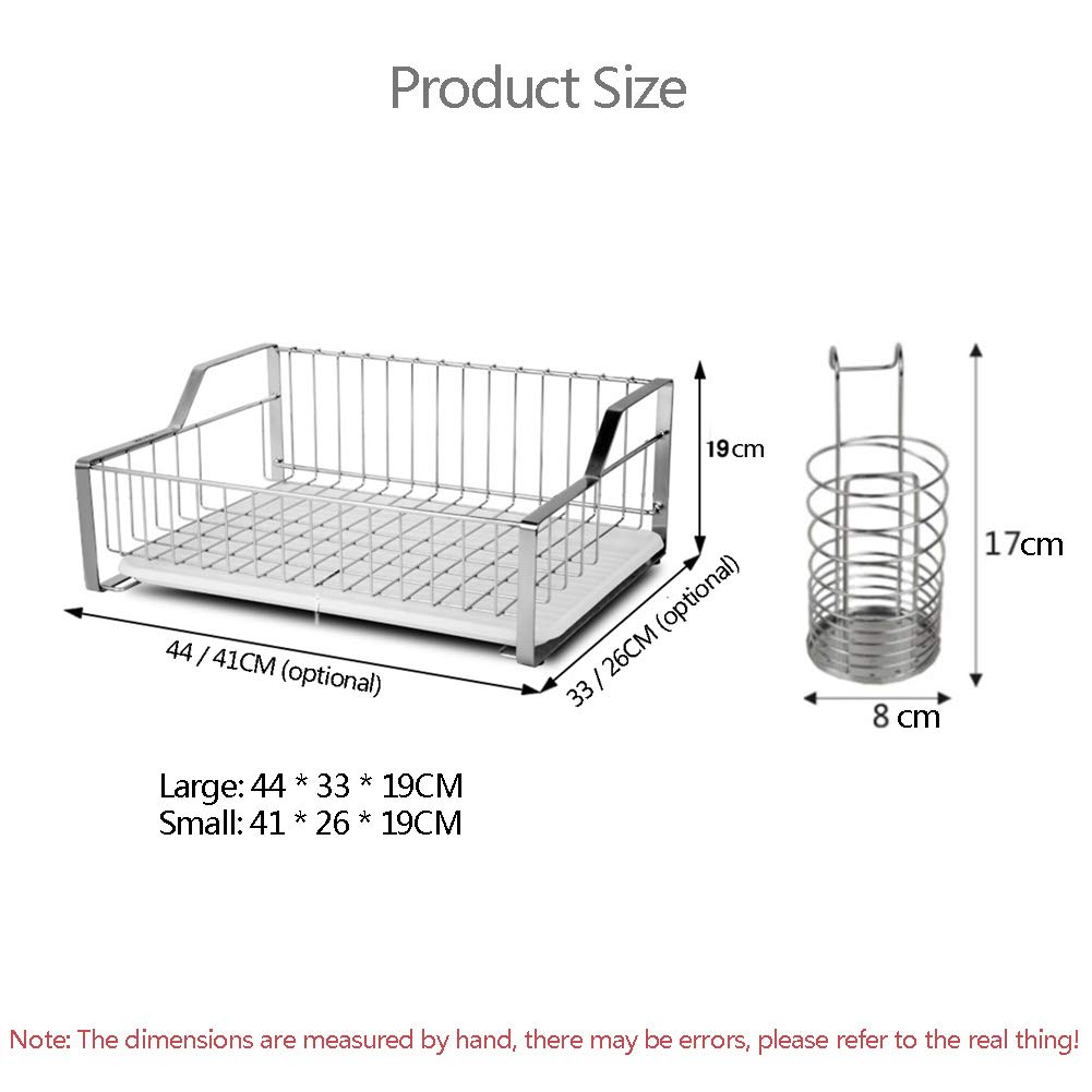 Edelstahl Einzel-Schicht-Abtropfbrett, Privatküche Geschirr Ablaufrost, Rust-Proof Sicherheitsständer, Dish Storage Rack,Small