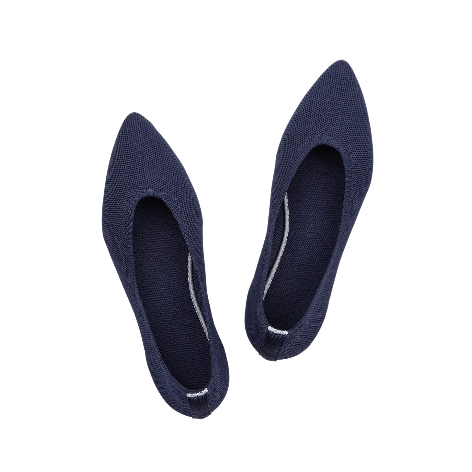 Frank Mully Frauen Spitze Zehe Ballett flach Strickkleid Schuhe Low Wedge Flache Schuhe Komfort Slip On Flats Schuhe für Frau Klassische Schuhe