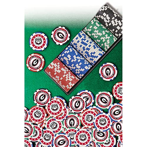 MasterPieces Casino - NCAA Georgia Bulldogs - 100 Piece Poker Chip Set with Tray
