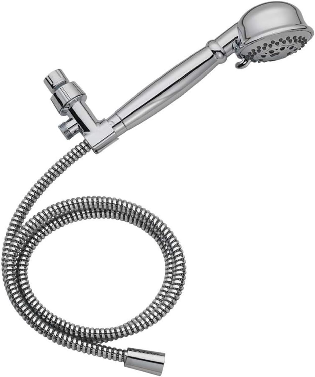AquaSource Chrome Finish Hand Held Shower Head 6 Spray Settings 2.5GPM