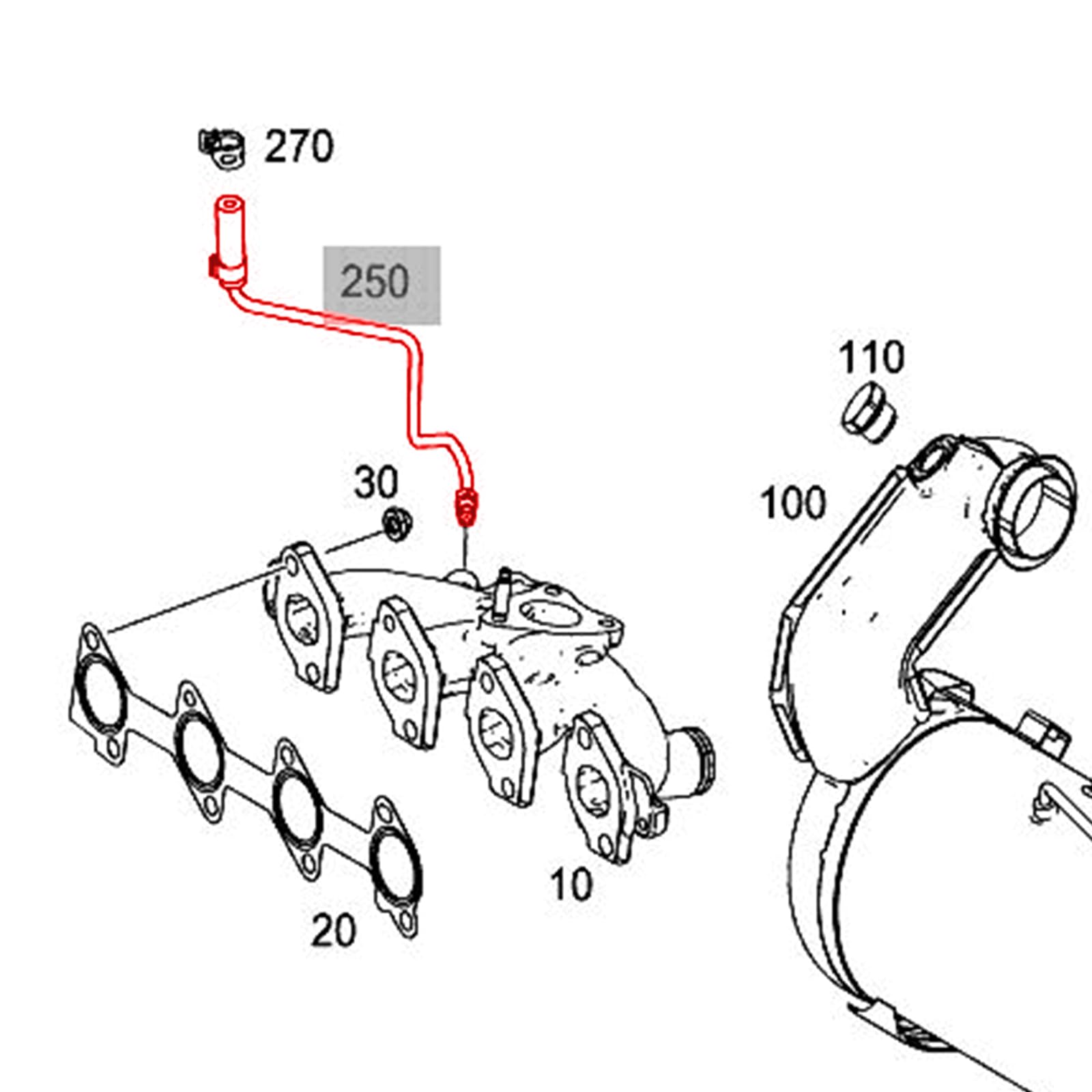 DPF - Tubo de presión diferencial con sensor de presión de aire, sensor de presión diferencial, tubos para Renault Clio MK4/Kangoo MK2/Megane Scenic MK3 MK4, para Dacia Nissan Infiniti, 223211870R