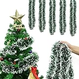 10M Girlande Weihnachten, Weihnachtsdeko Girlanden Tannengirland Girlande Grün Girlande Weihnachten Outdoor Weihnachtsdeko Tür Kugelkranz Weihnachten Weihnachtsgirlande Weihnachtsdeko Tannengirlande