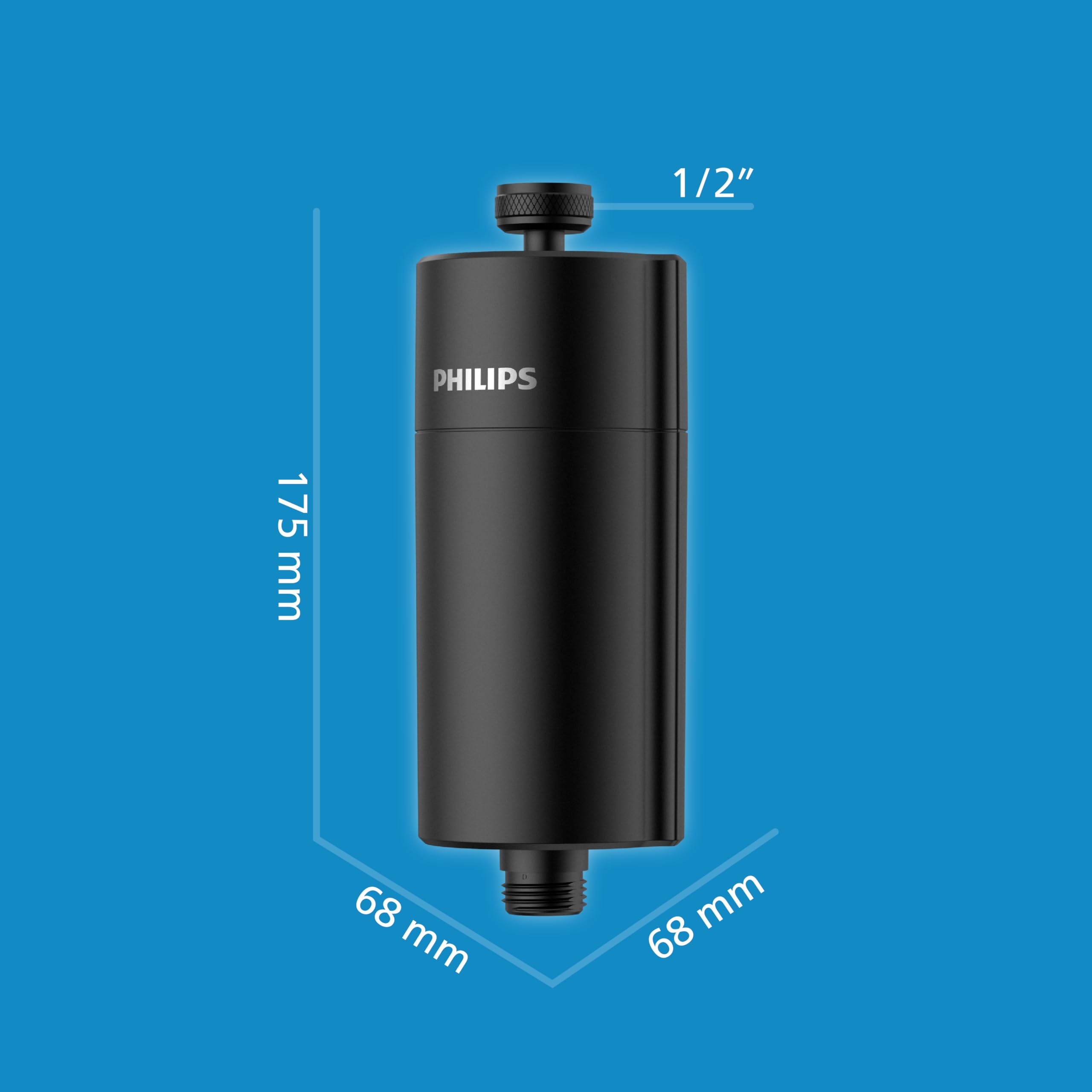 Philips Water in-Line Shower Filter, 50 000 L Filtration Capacity, Black, Reduces Chlorine by up to 99%, Easy to Install - Image 4