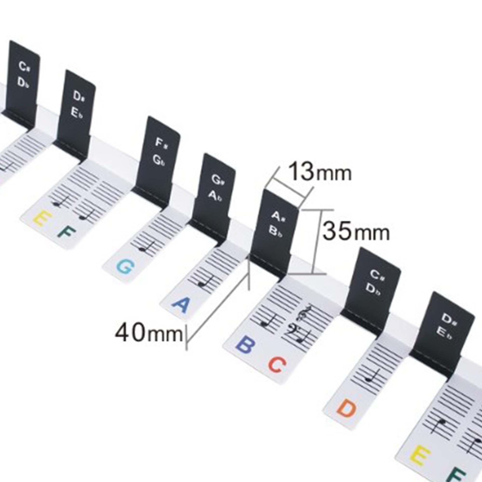 Autocollants Piano 88 Touches SQAQS - Silicone Coloré Réutilisable - Pour Débutants - Apprentissage Notes