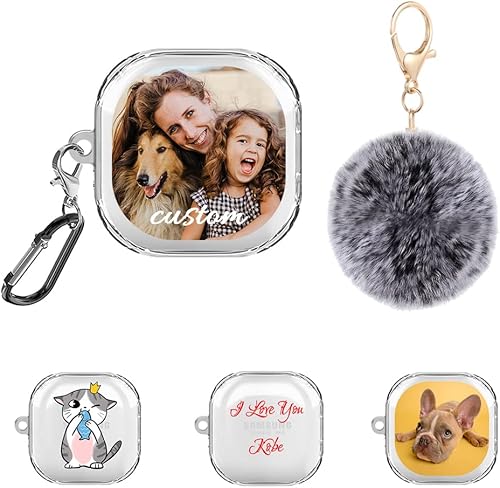 Miniatura 4 de Funda personalizada para Samsung Galaxy Buds Live Case Accesorios/Llavero/Pompón, regalo para la familia, absorción de impactos, cubierta de TPU