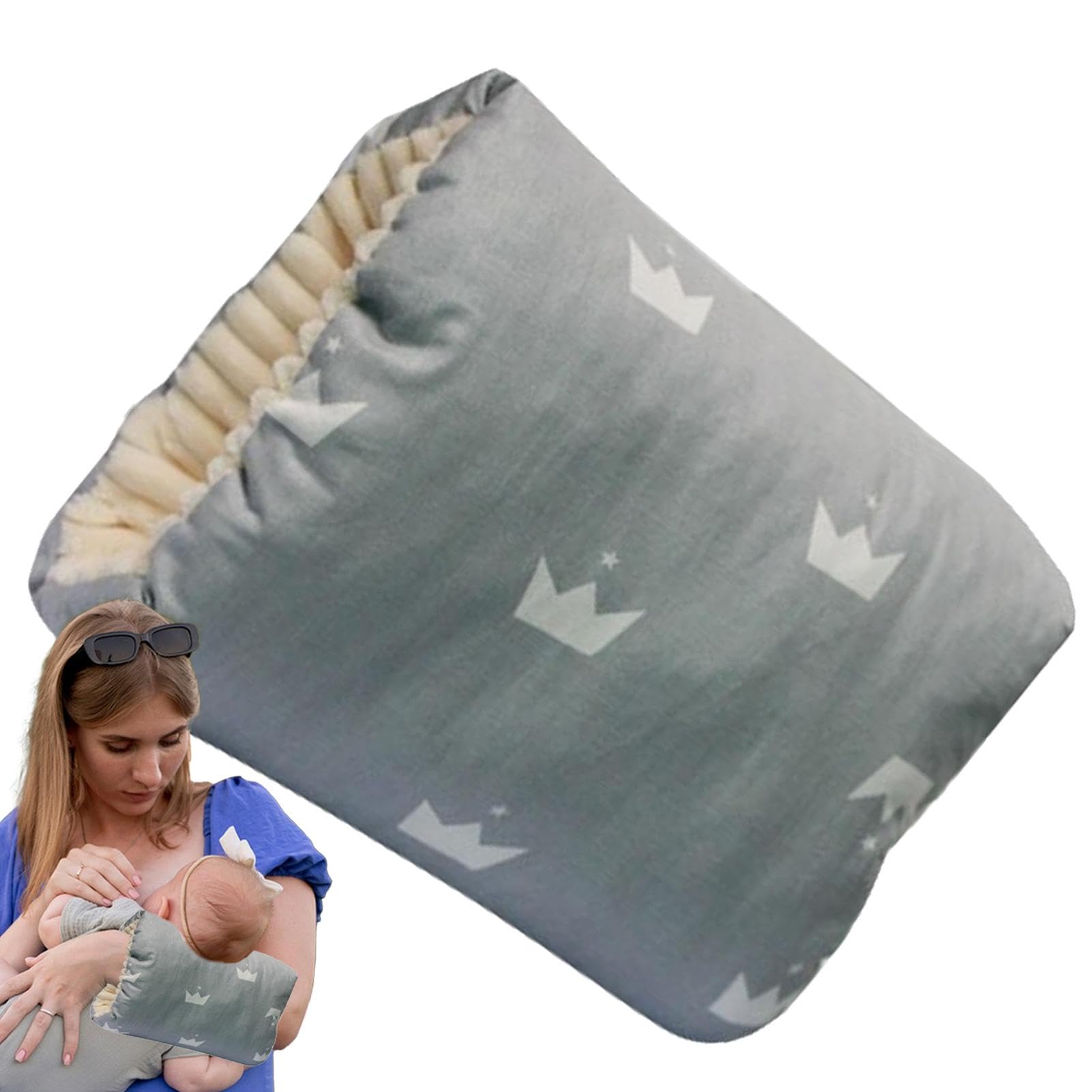 Huvqianu Cozy Cradle - Anti-Spitting Support Head Nursing Pillow,Washable Comfortable Pillow with Arm for Breastfeeding and Bottle Feeding, Travel, Mom,