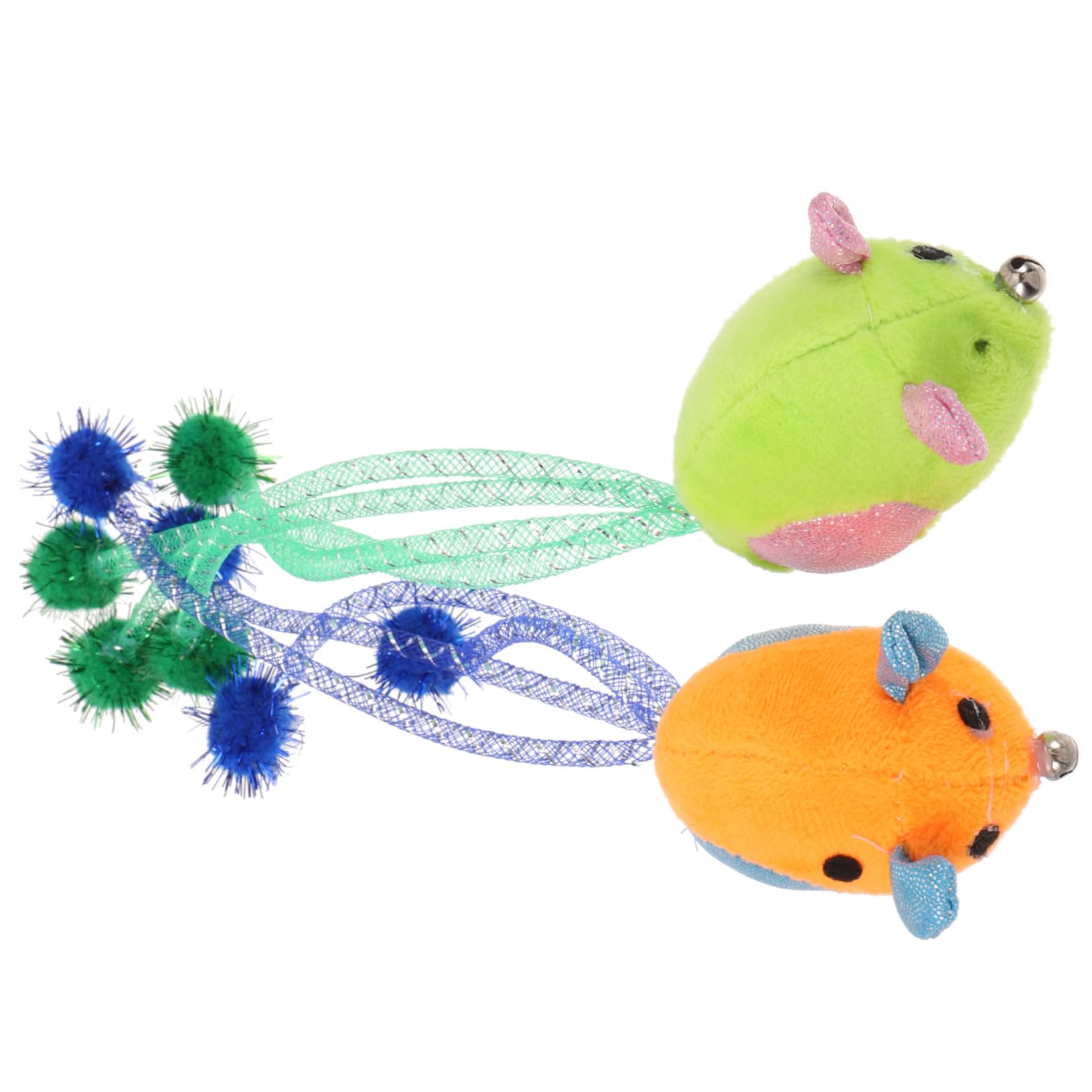 FOMIYES 2pcs Cat Mouse Toy Cat Mice Toys Cat Exercising Toy Cat Toy Wand Funny Kitten Toy Interactive Mice Toy Cat Chew Toys Cleaning Toys Cat Interactive Toys Polyester Plush Toy