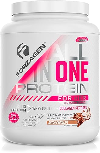 Forzagen Proteína en polvo para mujer - Batido de proteína con colágeno en polvo para mujer  Suplemento de bocadillos altos en proteínas y colágeno