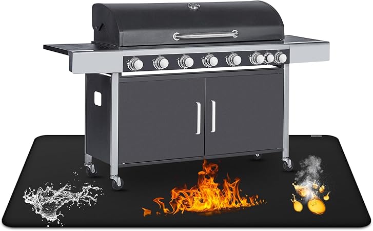 30 x 48inch Grill Mat for Outdoor Grill,Double-Sided Fireproof Grill