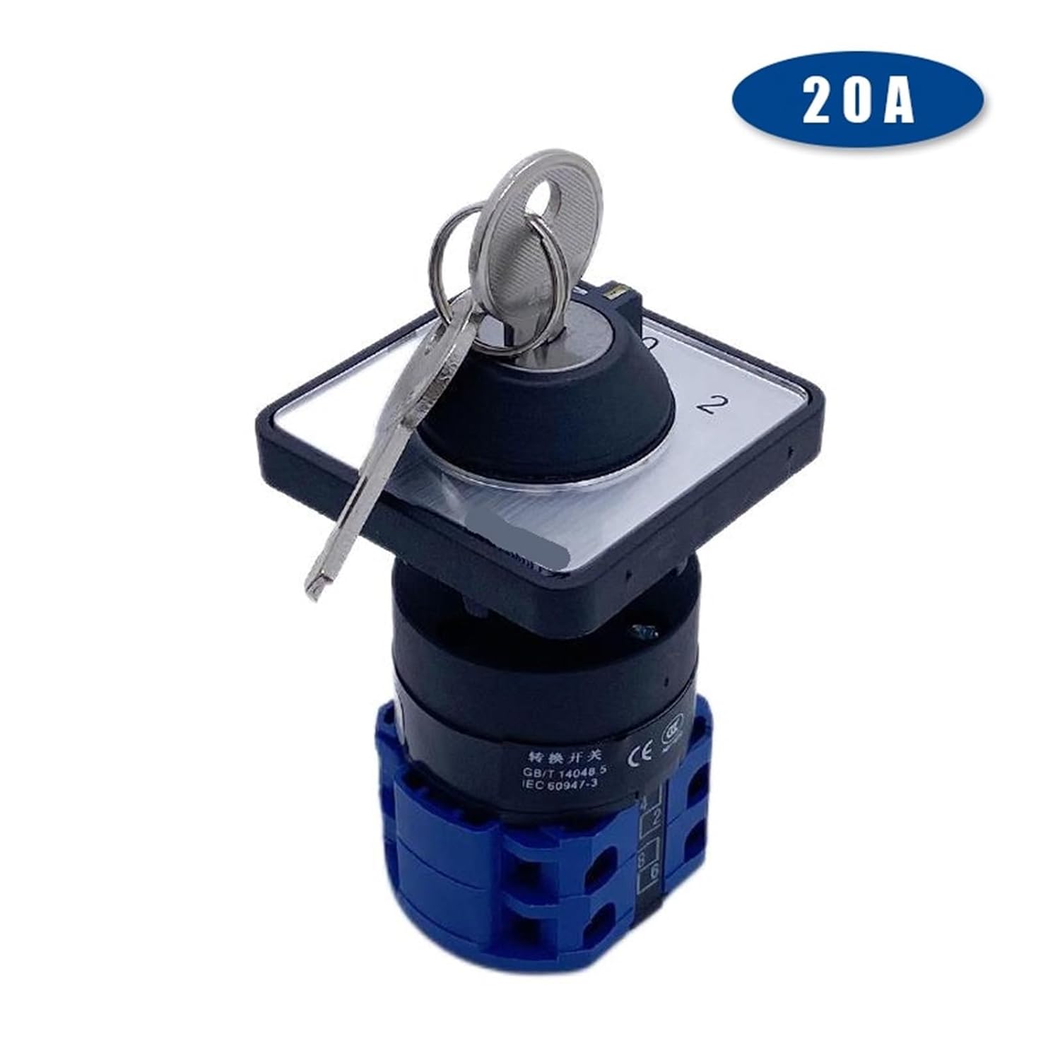 LW26 Three Position 20A Two Poles Universal Changeover Cam Switch 22mm Hole YMW26-20YS3/2S1 1Pcs