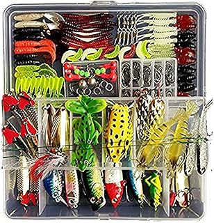 Topconcept Freshwater Fishing Lure Kits, 180Pcs Fishing Tackle Lots,Minnow Popper Pencil Crank RattleFor