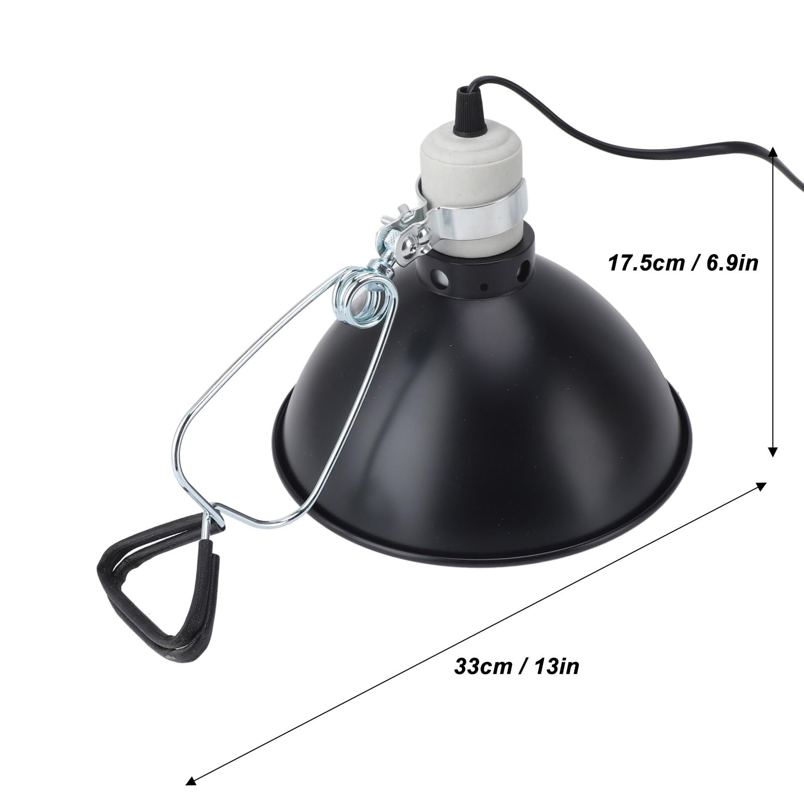 Fdit Paralume Riscaldante per Rettili con Luce UVA UVB, Materiale Metallico, Potente Calore da 300 W per Vari Rettili (Spina europea 220 V)