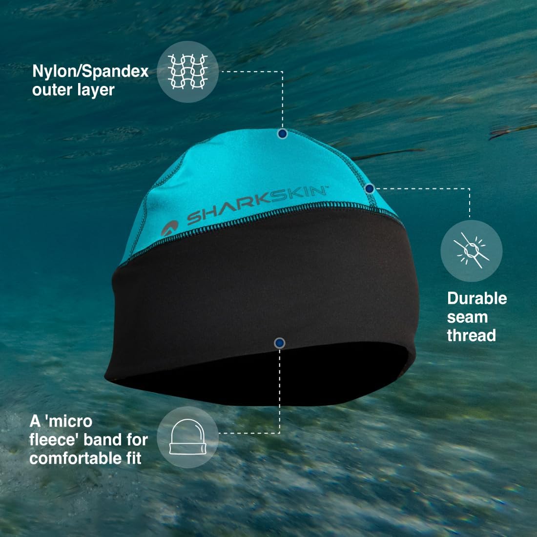 Sharkskin Chillproof Beanie (Unisex) Blue Medium-Large