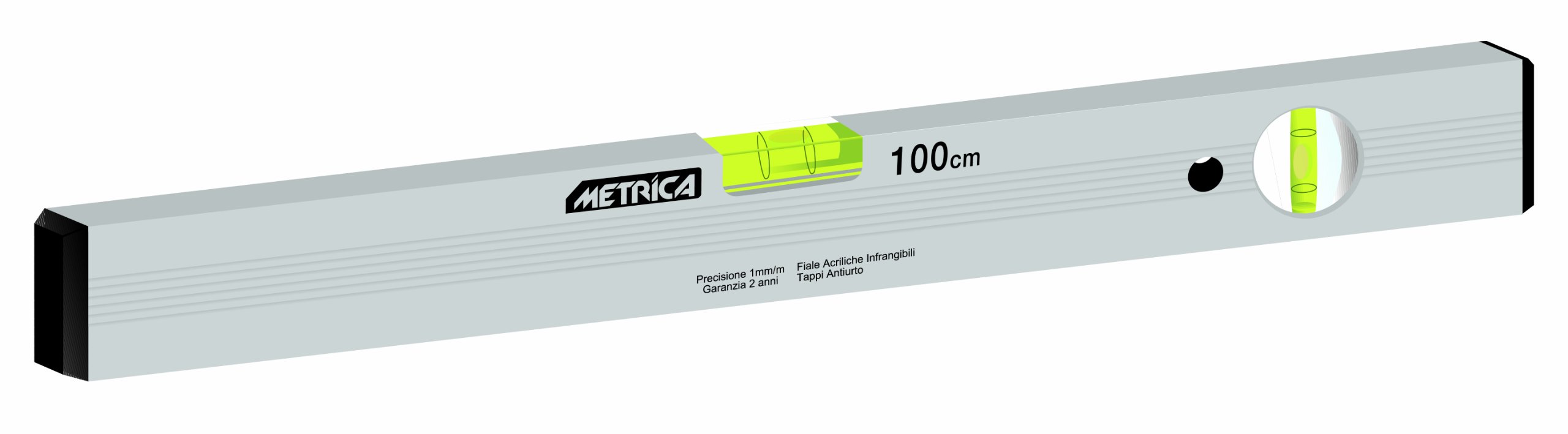 Metrica 32552 Niveau aluminium professionnel 2 fioles