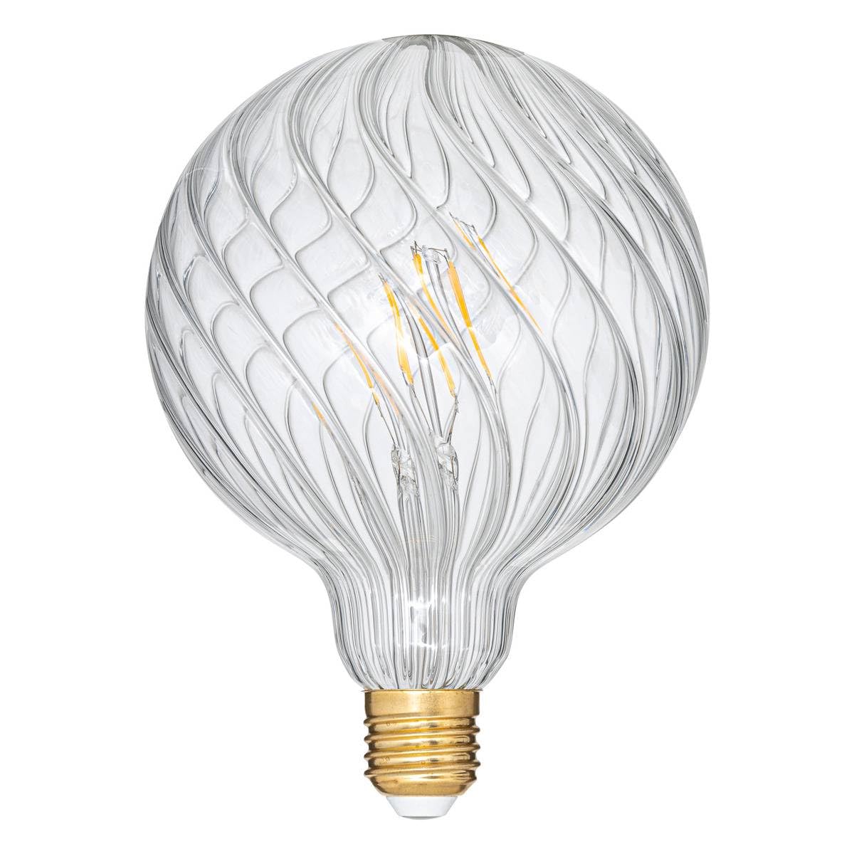 Atmosphera - Ampoule led striée d12,5cm transparent