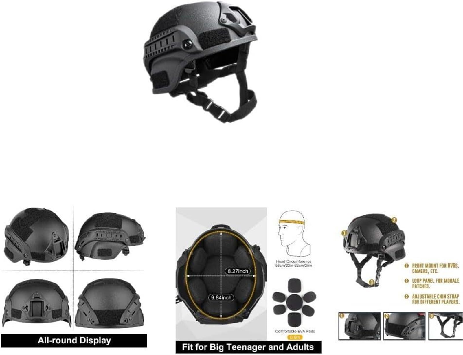 Zestaw Kasków Airsoft Do Paintballa, Polowań, CS I Gier, Kask Taktyczny W Stylu PJ, Szybki Zestaw Kasków Z Boczną Szyną Prowadzącą, Gogle Airsoft