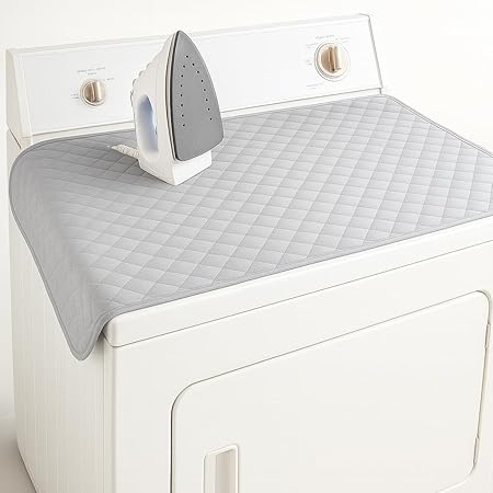 Magnetic Portable Ironing Mat 18" x 31" – Quilted Heat-Resistant Ironing Blanket for Washer or Dryer Tops – Foldable Tabletop Ironing Pad and Board Alternative