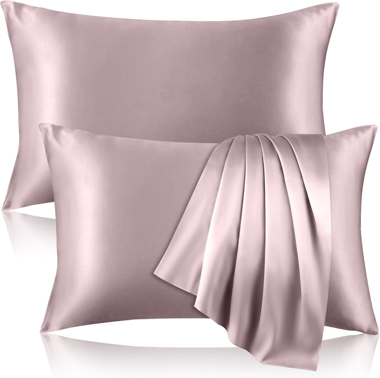 100% Mulberry Silk Pillowcase for Hair and Skin, 22 Momme Natural Silk Pillow case with Hidden Zipper,1pc Double-sided Grade 6A Pure Silk, Super Smooth& Cooling (20''x30'') (Pink), 030901