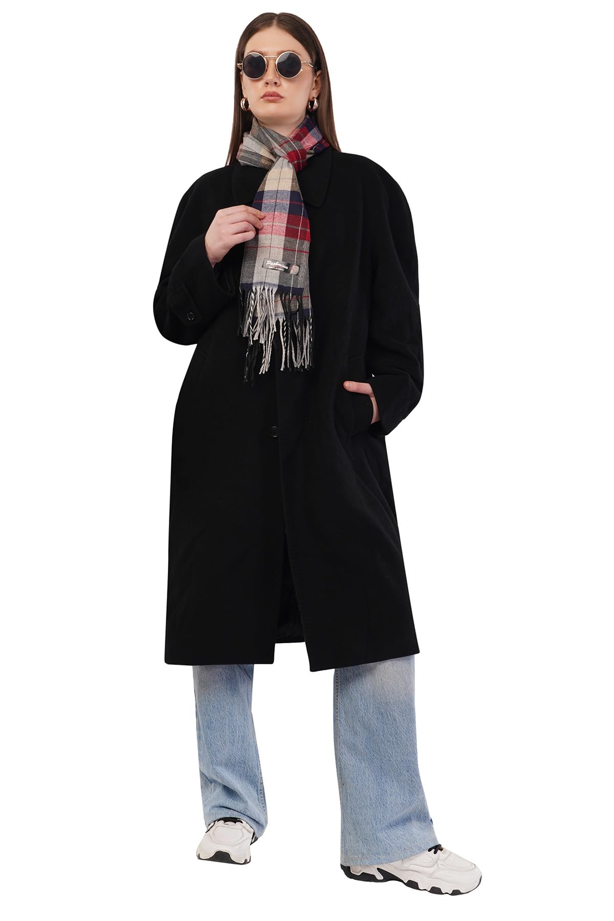 Pashmina Checkered Winter Muffler for Men and Women, Classic Style, 180 x 30 cm, One Size, Unisex Adult, Winter Essential Collection-image-22