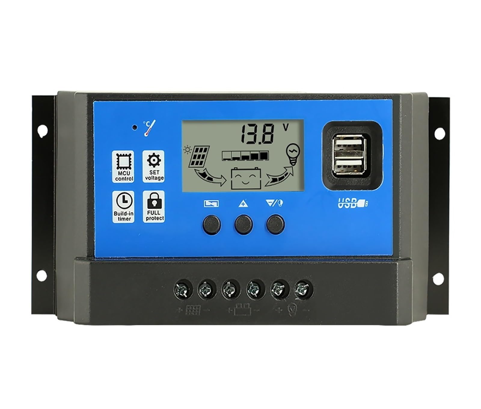 Kontroler ładowania słonecznego, Regulator Ładowania PWM Solar 30A Napięcia Akumulatora Do Systemu 12V 24V