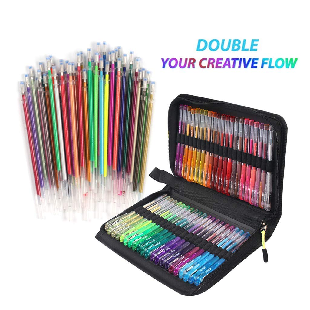 Lot de 121 stylos gel à paillettes multicolores pour croquis, dessin, écriture