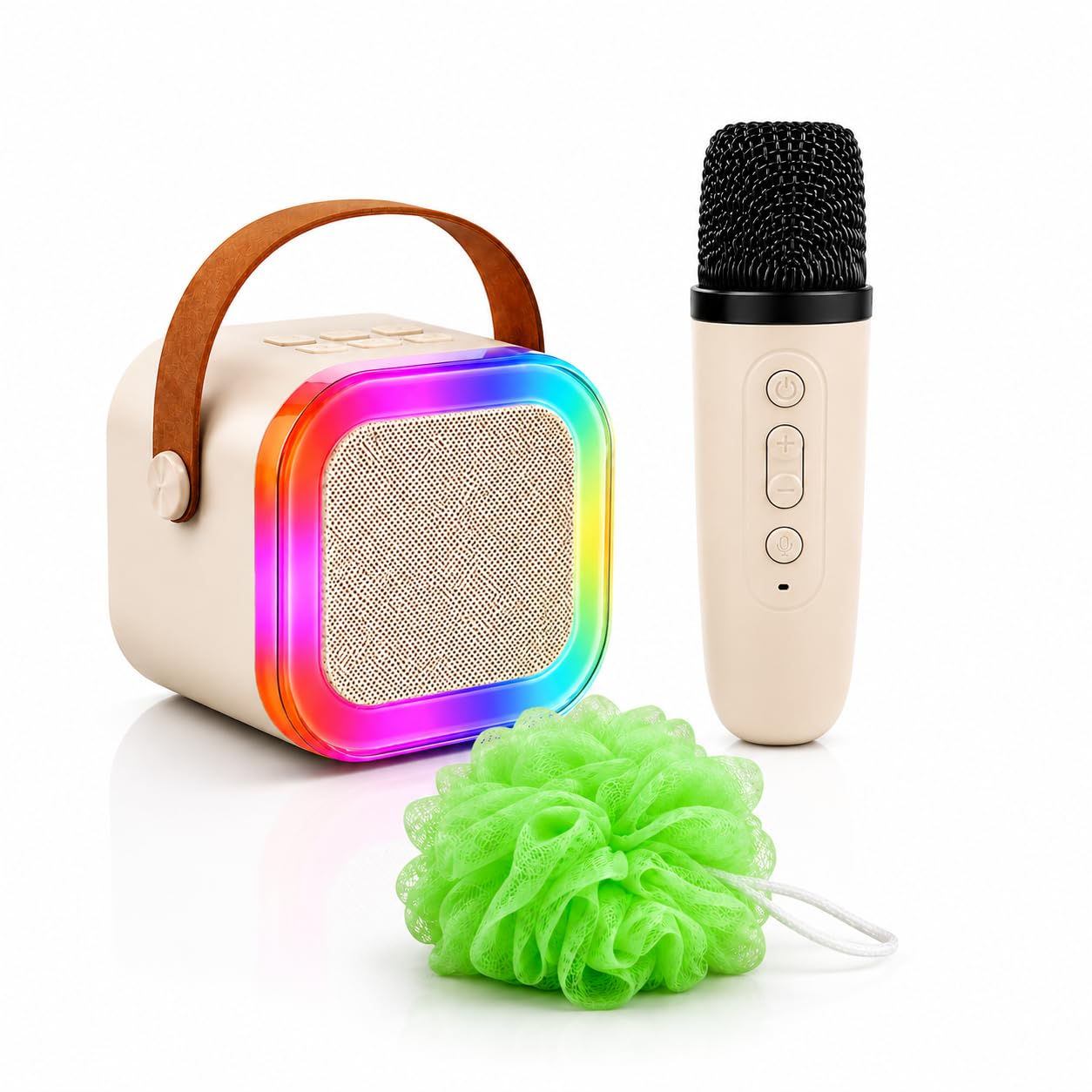 Rechargeable Karaoke Mic with Speaker for Singing | Wireless Mini Portable Bluetooth Speaker with Microphone & LED Lights | Birthday Gift for Kids Musical Toys for Boys, Girls and Adults-image-11