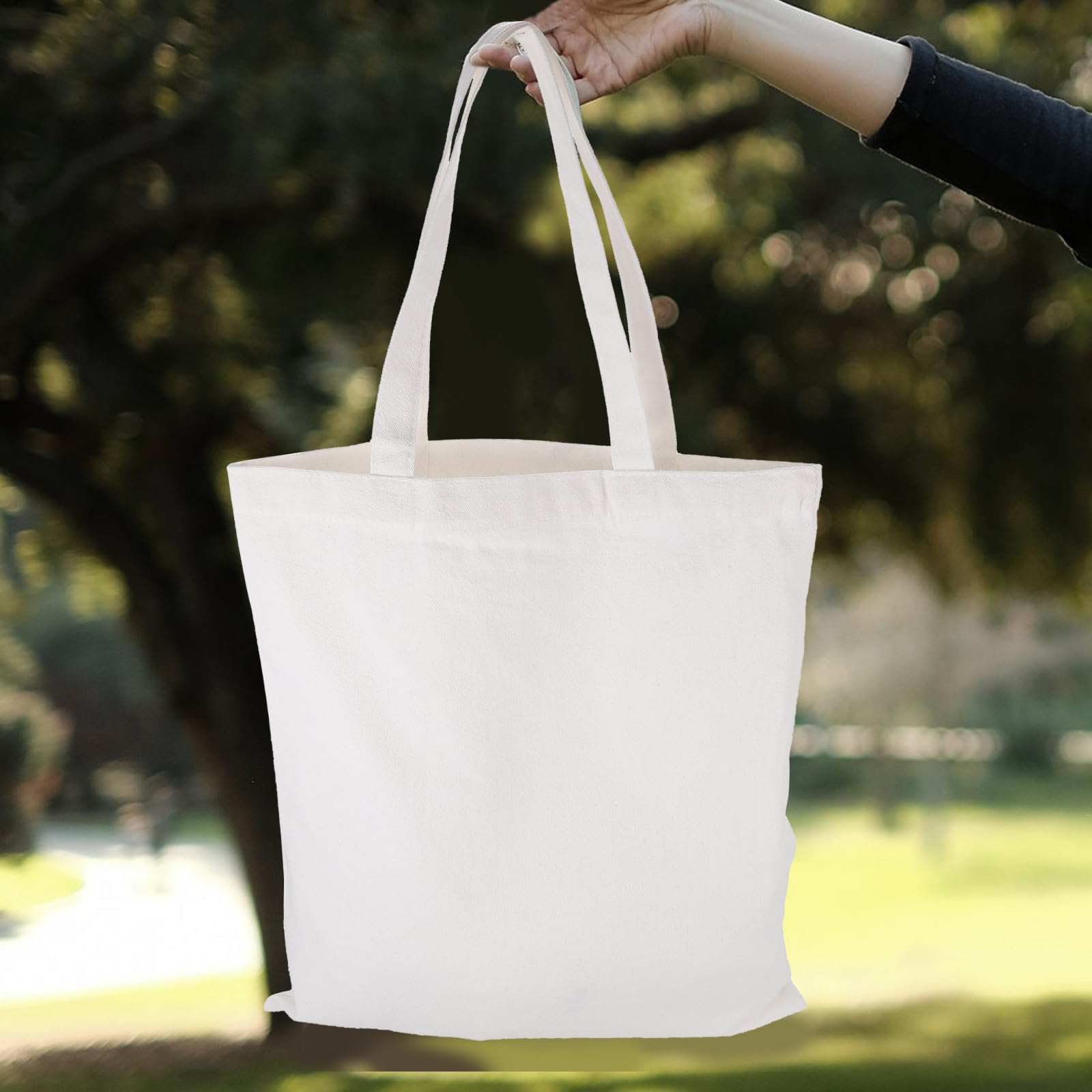 10 Pezzi Borsa Tote in Tela Bianca, Leggera e Lavabile